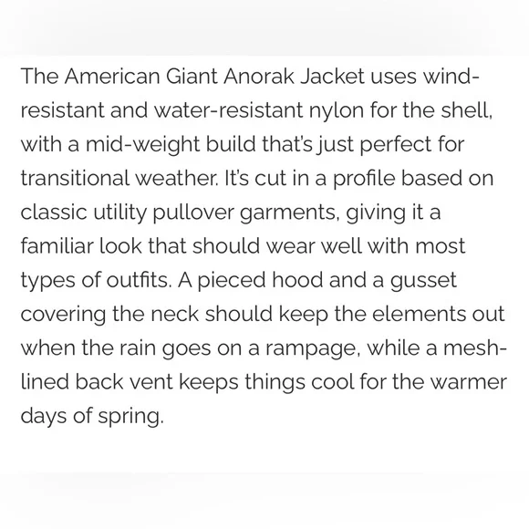 American Giant Nylon Anorak Pullover Jacket Medium - Picture 9 of 13